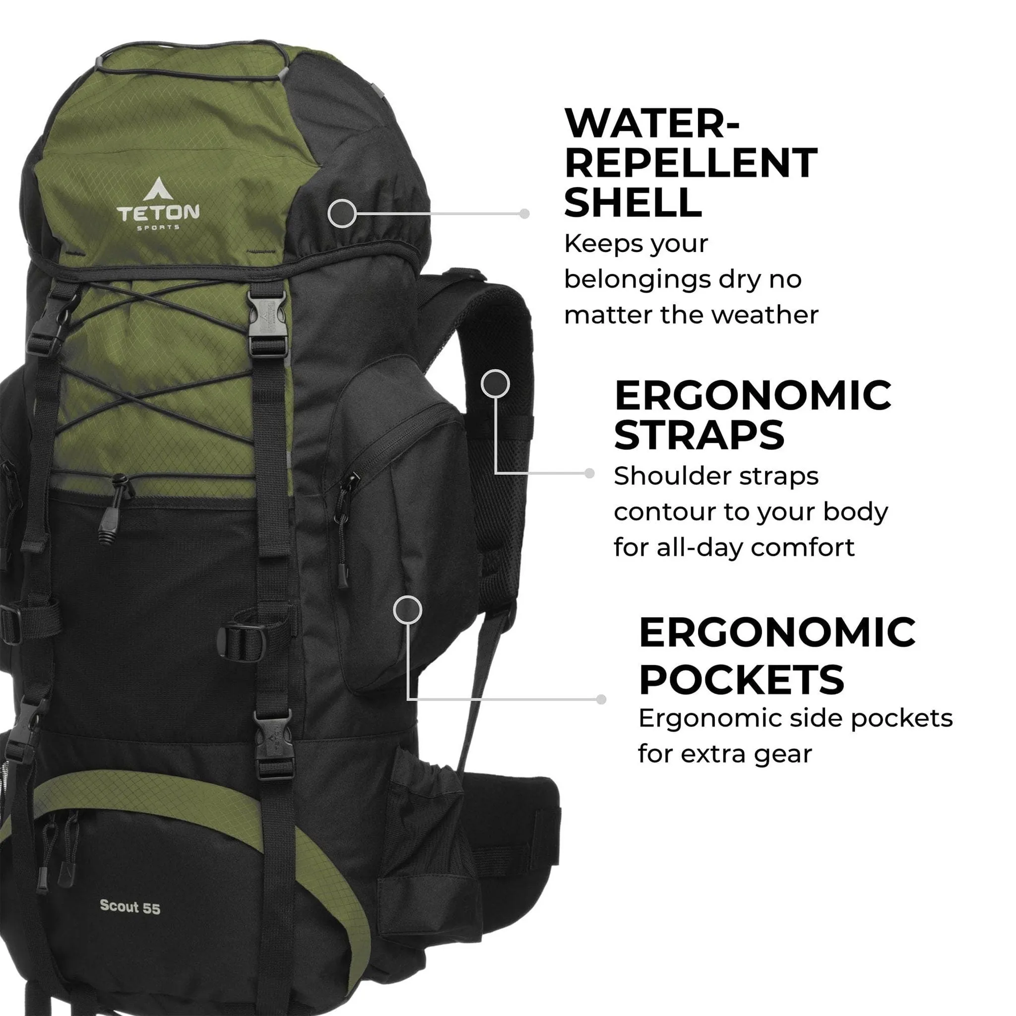 Teton Sports Scout 55l Backpack in Olive