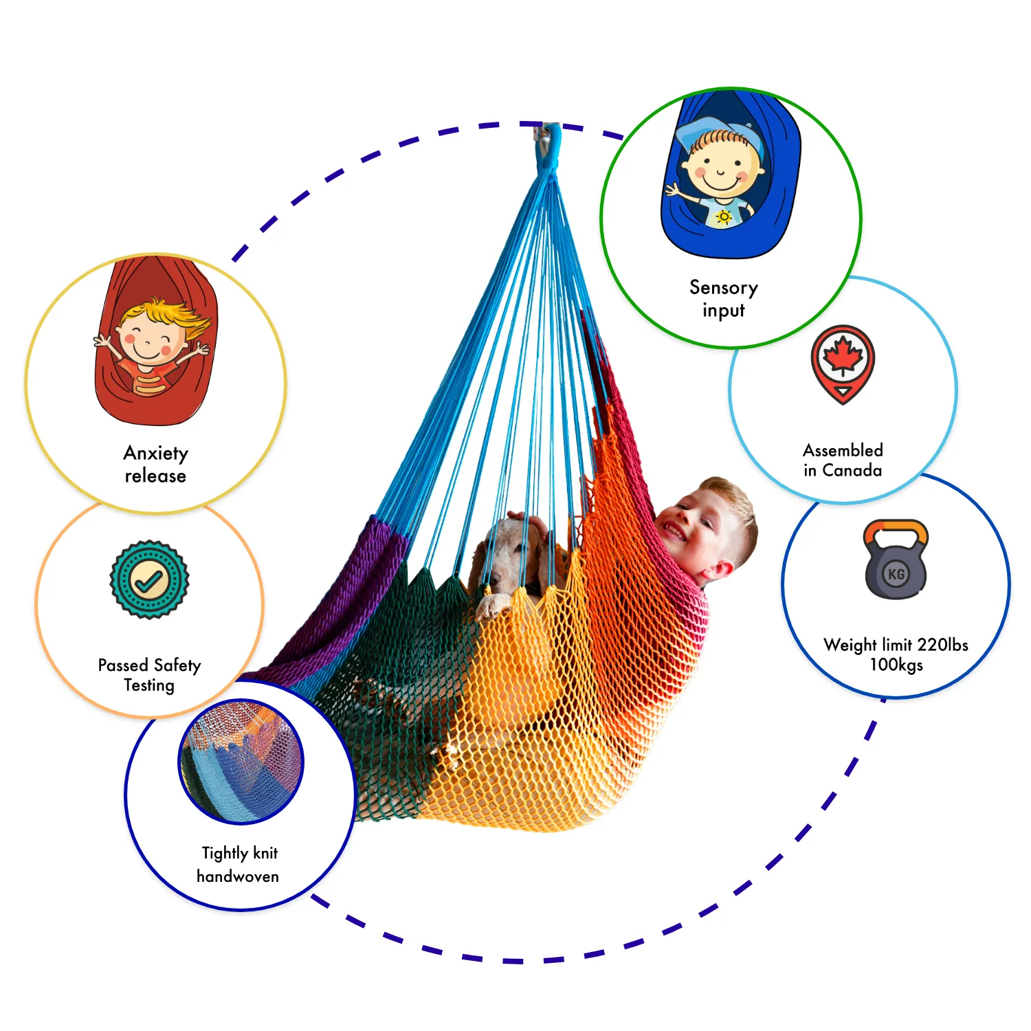 Therapy Hammock Swing - Rainbow