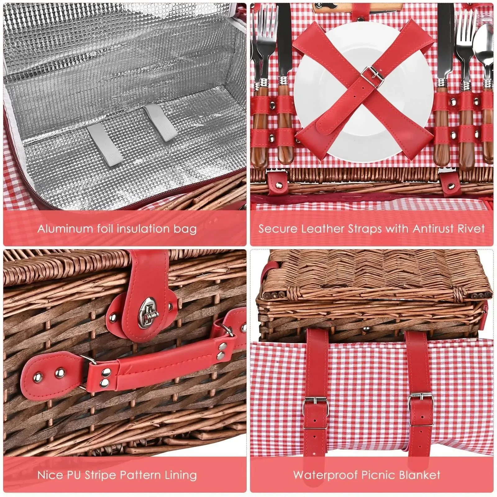 Wicker picnic set for 4