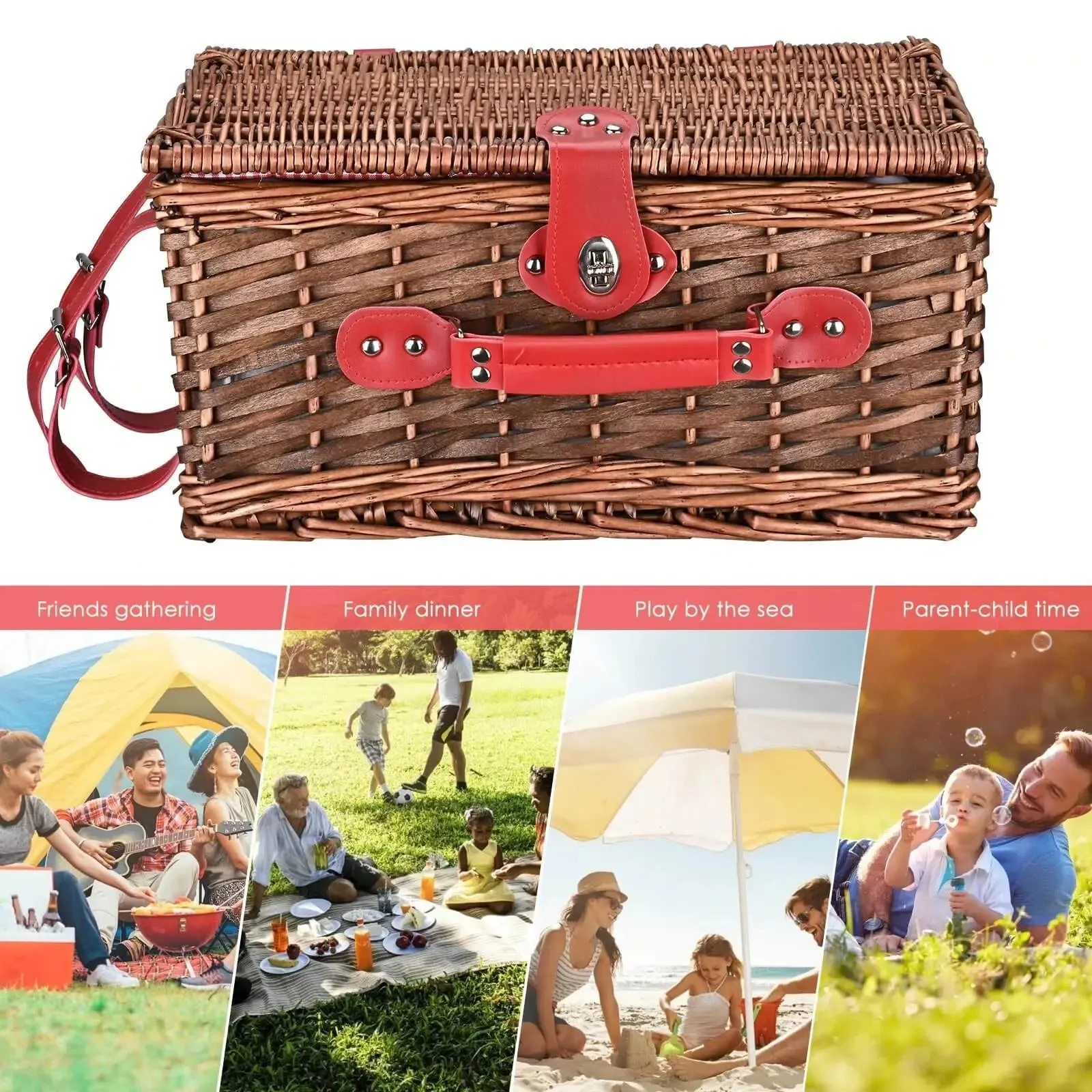 Wicker picnic set for 4